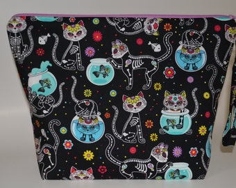 Skeleton Kitty project bag