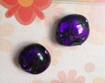 Purple dichroic post earrings, one of a kind, purple earrings