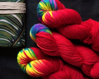 NEW DK Hand dyed yarn Blue Faced Leicester DK weight 100g in Wonder Woollen British Farmed uk