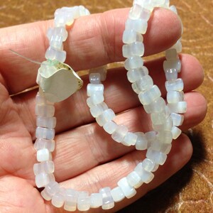 Vintage Opal White Bow Czech Pressed Beads (Approx. 72 beads per strand) 5mm x 4mm