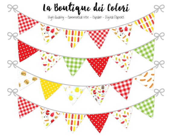 Barbecue Bunting Banners Party Flags clipart garland Summer