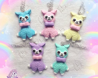 Cute alpaca necklace pastel fairy kei lolita