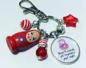 Best friends keyring, best friend, russian doll keyring, friendship keychain, best friend gift, gift for best friend, friend gift