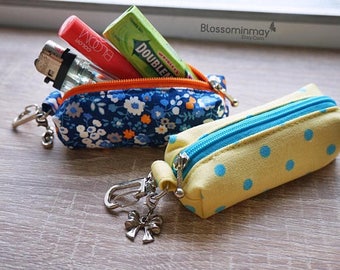 100 FABRICS CHOICE Chapstick keychain, Chapstick cozy, Chapstick holder, Lip Balm Cozy , Lipstick Case Zipper Key Chain, Lip Balm Holder