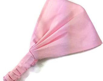 Pink child bandana, baby headscarf, non slip wide headband, cotton head wrap, newborn toddler head scarf, teen beach summer danse sport