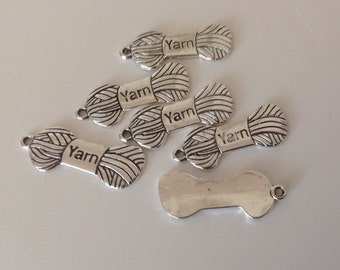 Yarn Charms Silver Metal Yarn Charms Scrap Booking Embelishments - set of 6