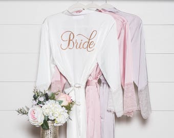 Bridal robes Personalized Satin Bridal Robe Satin Bride