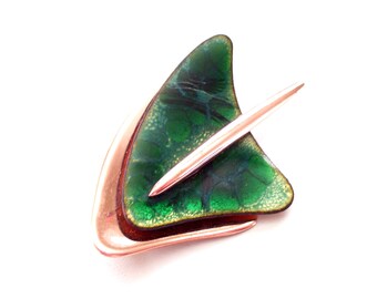 Matisse Pin, Rare MATISSE RENOIR Copper Enamel Solitude Modernist Pin Brooch, Modernist Abstract Pin, Renoir Solitude Pin, Matisse Solitude