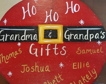 Ho Ho Ho Personalized Wood Door Hanger