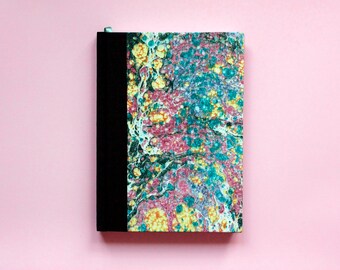 Sketchbook/Notebook with hand-marbled paper