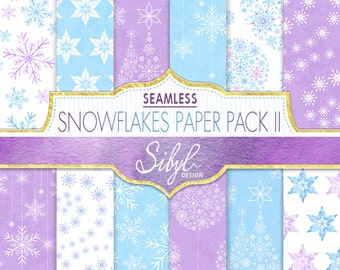60% OFF SALE, Watercolor Snowflakes Pattern II, Digital Snowflakes Paper, Snowflakes Seamless Background, Christmas Paper, Frozen Patterns