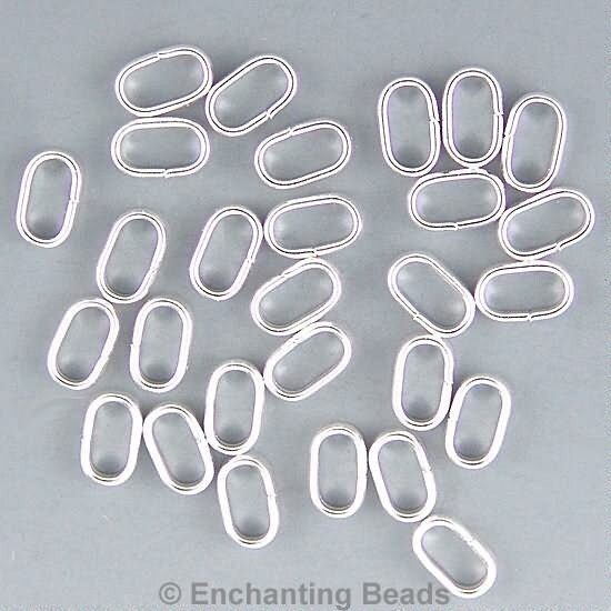 Flat Open Oval Jump Rings 41055 144 Silver Plated Jump