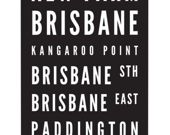 Tram Scroll / Bus Scroll - featuring suburbs of Brisbane, Queensland.