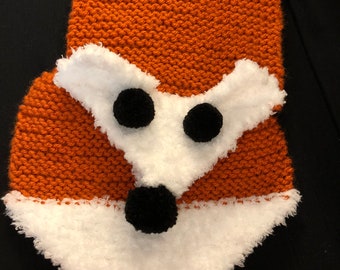 Red fox scarf Children knit Fox scarf Animal scarf
