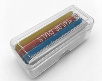 Colorful Erasable Fabric Tailor's Chalk Dressmakers Chalk. Comes in a cut little clear acrylic box. 4 pieces and 4 different colors per set