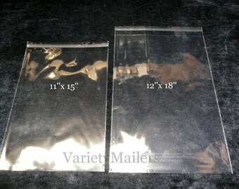 44 Cello Merchandise / Storage Bags ~ 2 Large Sizes ~ Self-Sealing & Resealable 1.5 Mil Premium Quality ~ Free Shipping!