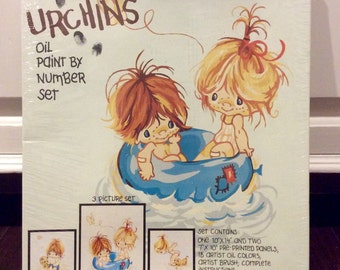 1976 Urchins Craft Master Paint By Number Set (3) NIB by AGC Vintage Paint By Number Kit, Kitschy Paint Kit, little Urchins
