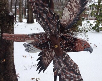 Red-Tailed Hawk Whirligig