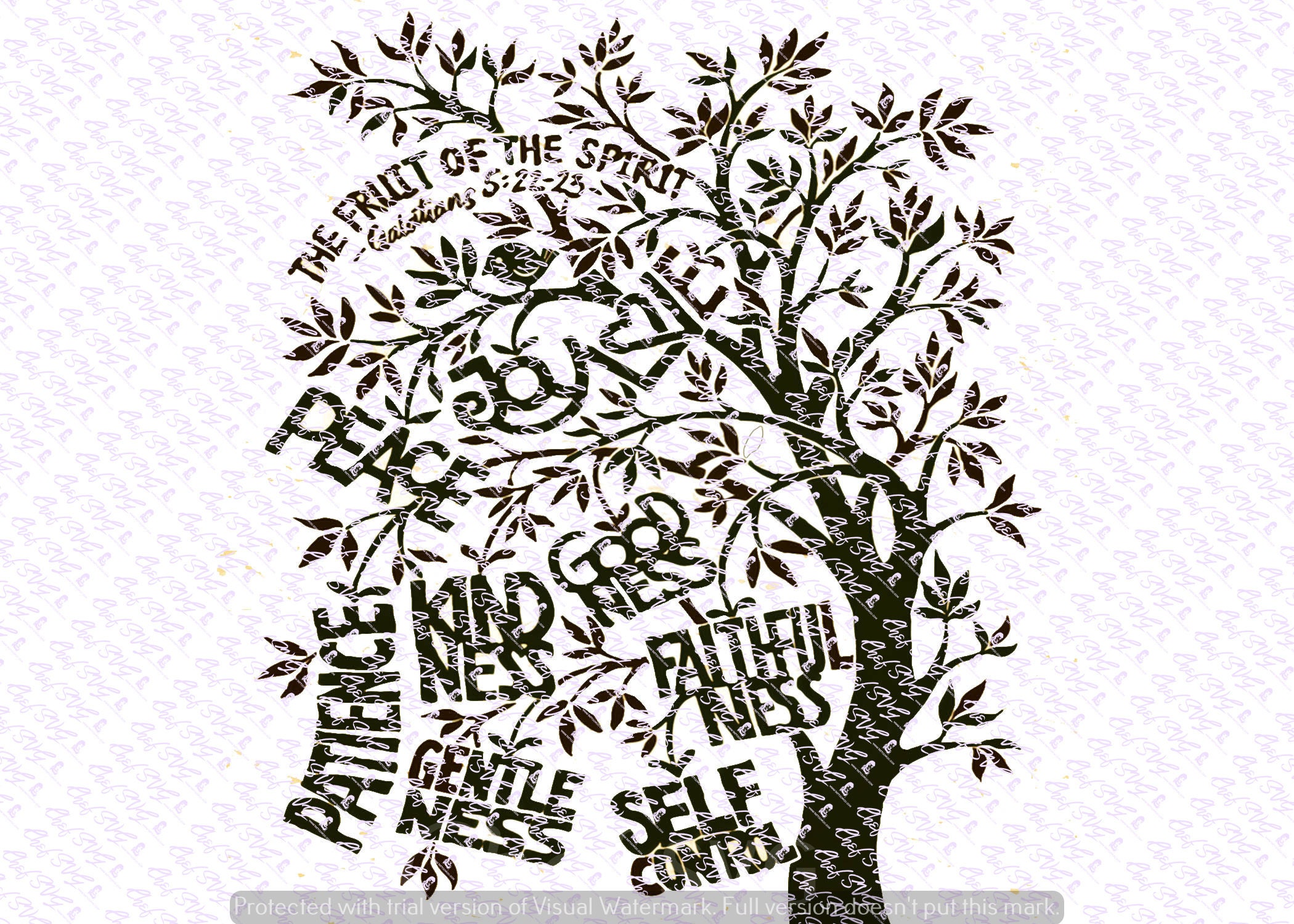 Download Fruit of The Spirit Tree svg Quote Quote Overlay SVG Vinyl