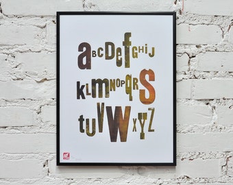 Alphabet - letterpress poster