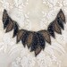 Luxury Beaded appliqué beaded leaves appliqué beaded collar beaded navy blue appliqué beaded necklace decoration
