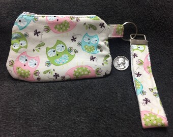 Coin Purse with Removable Strap - Cute Owls