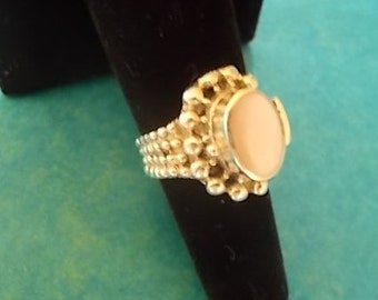 Vintage~Sterling Silver~MOP~Poison Ring~Pill Box~Locket~Snuff~Ring~925~Old Poison Stash Ring~Secret Compartment~8+gm~sz~7~Hippie~NICE~80's