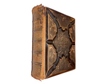 1881 Antique Catholic German Family Bible