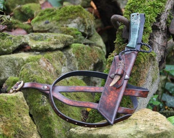 Knife Mogbrube with vegetable tanned leather case