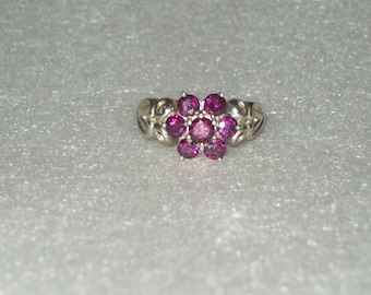 Sterling Silver Rubellite Tourmaline Ring- size 9