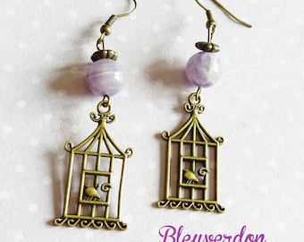 Birdcages and Amethyst earrings