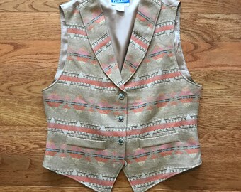 Vintage Pendleton Vest with Aztec print