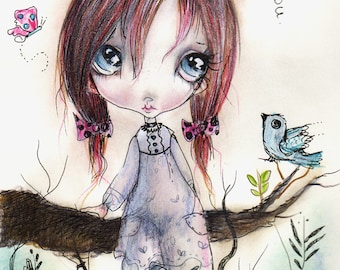 Original painting mixed media on paper...OOAK