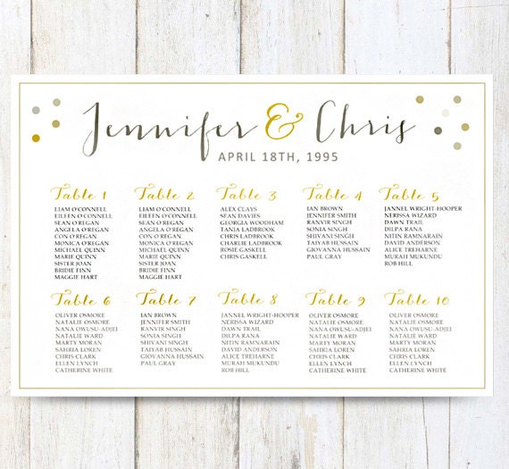 seating chart poster