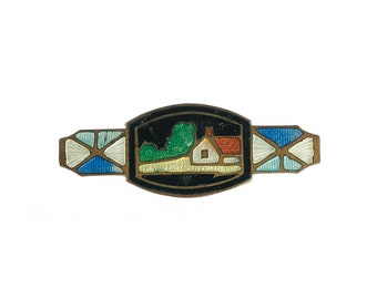 SALE--Cloissone Farm Scene Pin