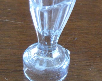 Vintage Eye Wash Cup, Unusual Shape, Clear Glass