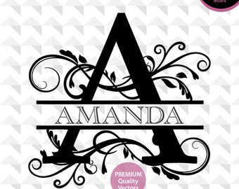 Split Monogram font, Monogram svg, Cuttable Split letters, Split alphabet svg, Svg, Monogram silhouette svg INSTANT DOWNLOAD