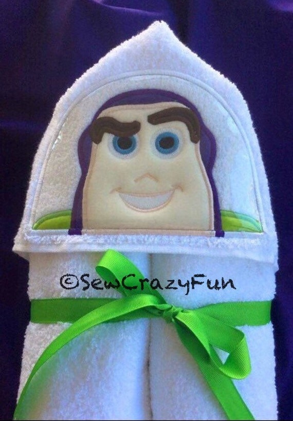 Buzz lightyear inspired hooded towel bath/pool/beach kids or