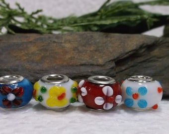 20 Murano Lampwork Embellished Beads