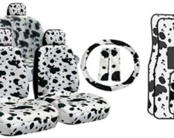 1 Set of Giraffe Print Car Seat Covers and steeling wheel 1 Set of Giraffe Print Car Seat Covers and steeling wheel