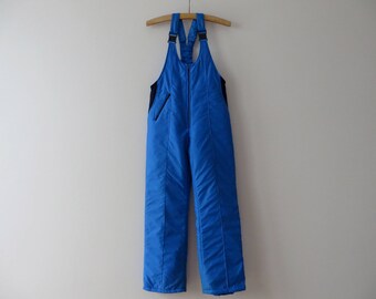 Size 50 Royal Blue Men Snow Ski Suit Retro Overall Snowsuit Hipster Snow Pants Outdoor Winter Wear Gear Jumpsuit Snowboard Medium