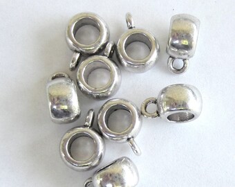 30 Bead hangers jewelry making suppplies antique silver charm hangers 439Y-(L4)