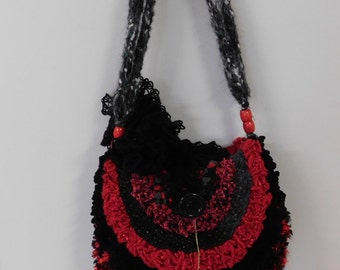 Handmade bag in stunning red and black