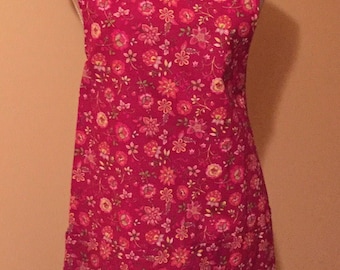 Apron - Pink Floral Lined Apron