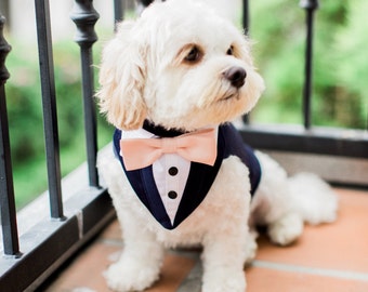 Blue Formal Dog Tuxedo ,Wedding Tuxedo For Dogs ,Custom Made Suit ,pet wedding attire Tuxedo, with choice of color bow tie
