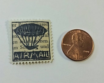Airship "Airmail" Relief-Printed Artistamp/faux postage stamp