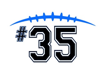 Football Laces with Varsity Numbers (#0-9) digital download cut file for electronic cutting machines - SVG DXF EPS ps Studio3 Studio