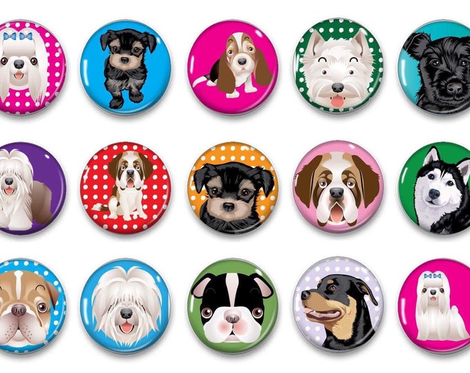 Puppy Dog Magnets - Party Favors - Gift for Kids - Preschool Activities - Fridge magnets - Refrigerator Magnets - Travel Toys