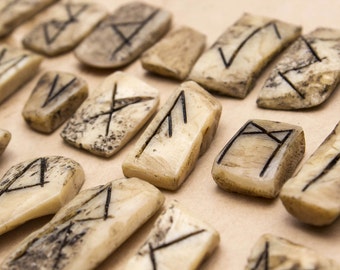 Handmade Runes made in Real Bone