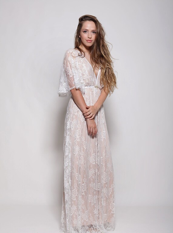 white bohemian dresses cheap